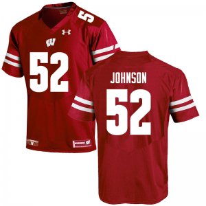 Men's Wisconsin Badgers NCAA #52 Kaden Johnson Red Authentic Under Armour Stitched College Football Jersey FL31Q78PR